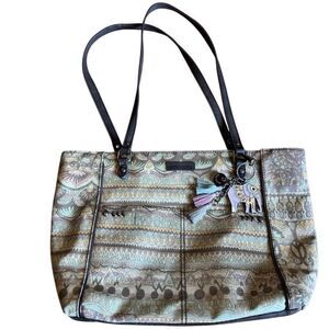 Sakroots Women's Boho Multi Color Elephant Hippie Peacesign Handbag